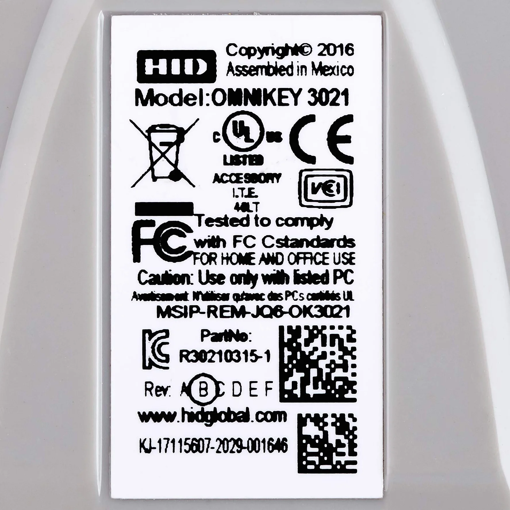 HID Omnikey Lecteur de Carte d'identité eID Smart Card USB ID 1021 3021 (gris)