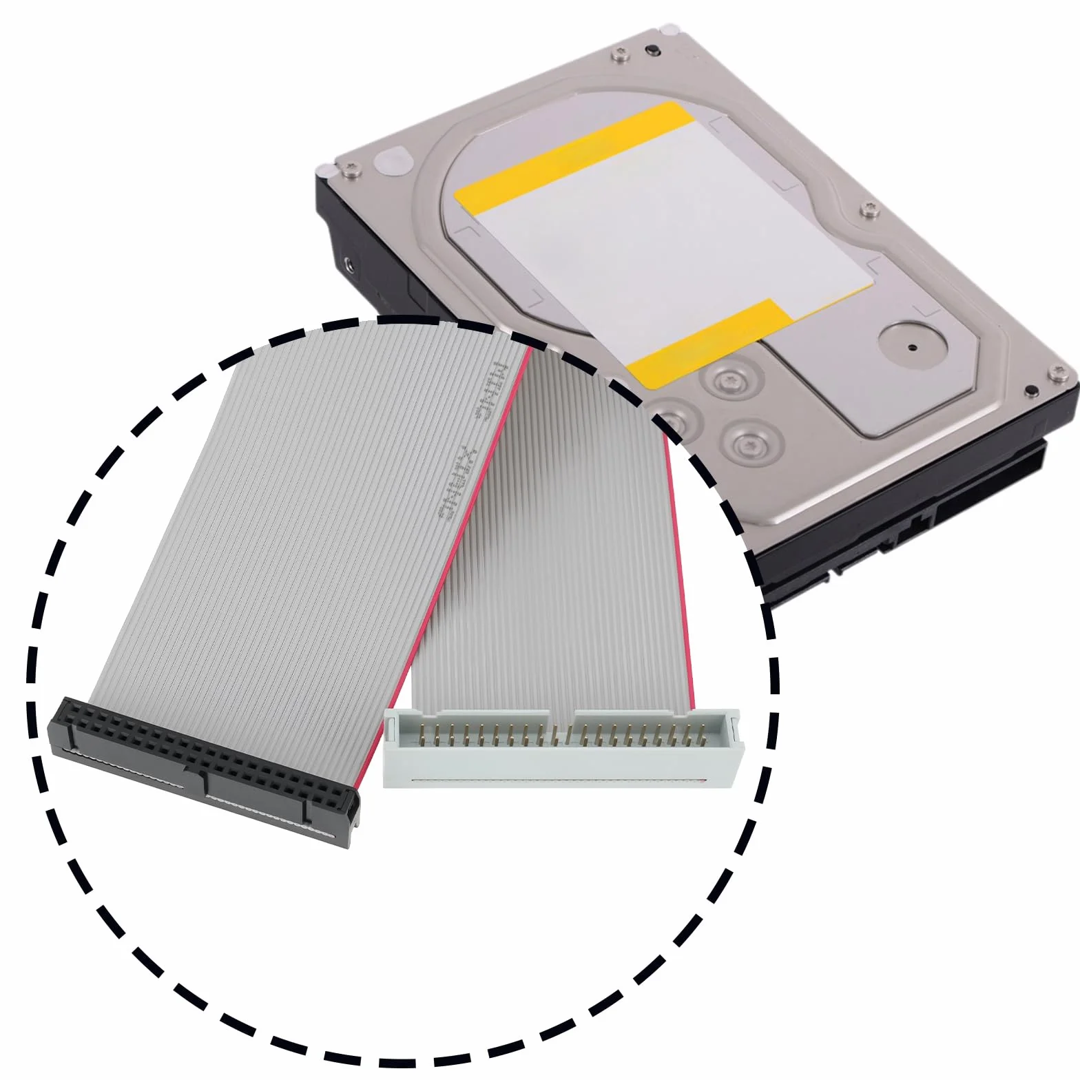 EMSea 2 Câbles Extension IDE 40 Broches Mâle vers Femelle Câble Plat IDE de 30 Cm pour Adaptateur de Disque Dur 3,5 Pouces