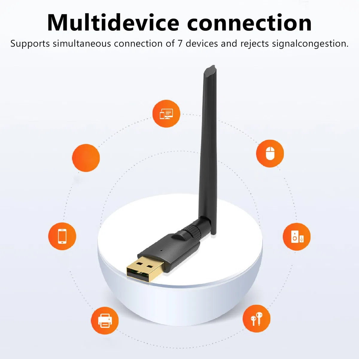 Adaptateur Bluetooth USB 5.1 avec Antenne, Clé Dongle Émetteur Récepteur sans Fil Longue Portée 200m, Plug and Play pour PC Ordinateur Windows 11 10 8.1 7