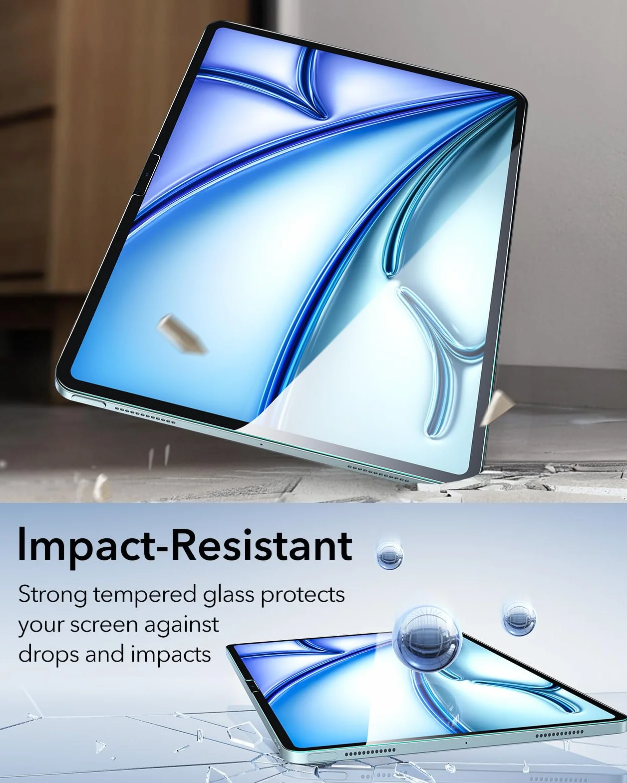 ESR Lot de 2 Protecteur d'Écran pour iPad Air 11 Pouces M4/M3/M2 (2026/2025/2024), Verre Trempé 9H avec Cadre d'Alignement, Anti-Rayures, sans Bulles, Clarté HD, Compatible avec Apple Pencil