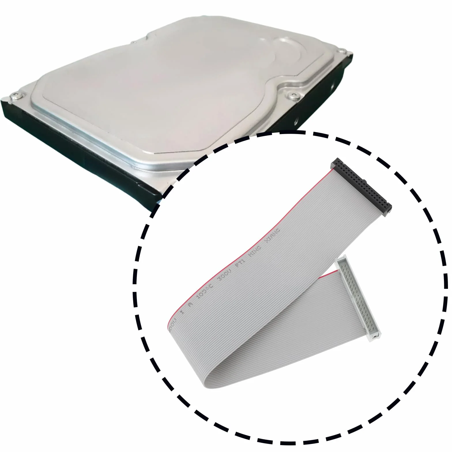 EMSea 2 Câbles Extension IDE 40 Broches Mâle vers Femelle Câble Plat IDE de 30 Cm pour Adaptateur de Disque Dur 3,5 Pouces