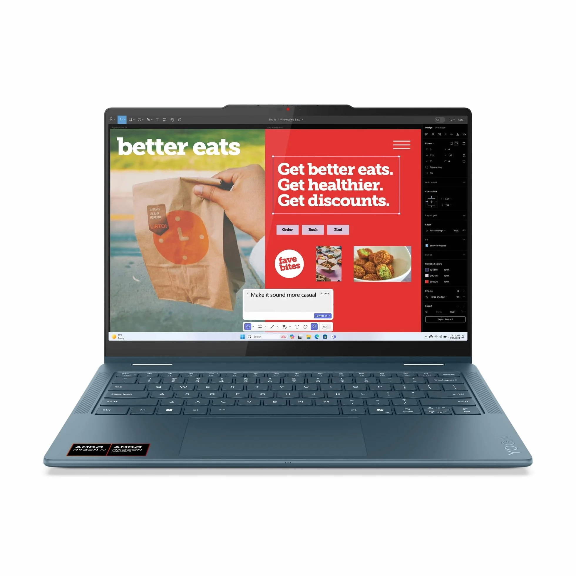 Lenovo Yoga 7 Ordinateur portable 2-en-1 | Copilot + PC | 14" WUXGA OLED | AMD Ryzen AI 7 350 | 16 Go de RAM | 512 Go SSD | AMD Radeon 860M | Win11 | QWERTZ | Tidal Teal | 3 mois Premium Care | Inclus