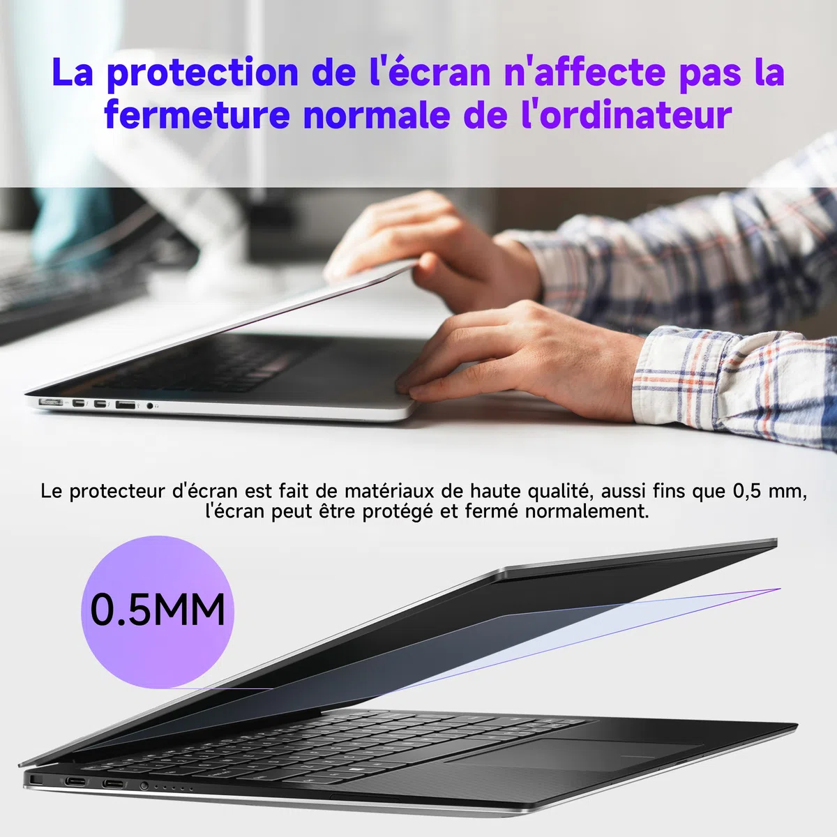 Lot de 2 Films de Protection D'écran Anti-Lumière Bleue Ordinateur Portable 15,6 Pouces 16:9, Film Antireflet pour Écran Haute Résolution pour HP/Dell/Acer/Lenovo/ThinkPad/Asus