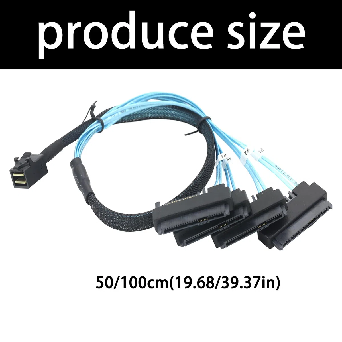 Câble convertisseur SFF-8643 vers 4 canaux 29 broches SFF8482 12 Gbit/s pleine vitesse pour serveurs, carte mère, extension de stockage, câble de stockage hôte