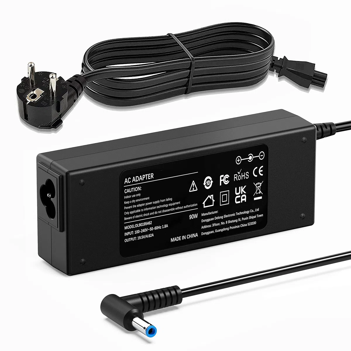 90W Chargeur Ordinateur Portable pour HP Elitebook 830 840 850 G3 G4 G5 G6 G7, Probook 430 440 450 640 645 650, Envy x360 13 17, HP 240 250 255 G3 G4 G5 G6 G7 19,5V 4,62A Adaptateur Alimentation