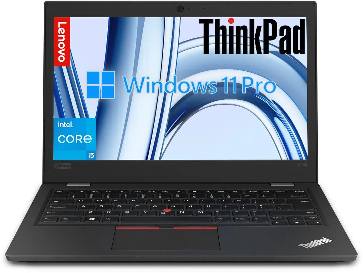 Lenovo ThinkPad L390 Ordinateur portable professionnel 13,3" HD, Intel Core i5-8265U, 8 Go de RAM, 256 Go SSD, clavier US QWERTY, Windows 11 Pro (reconditionné)