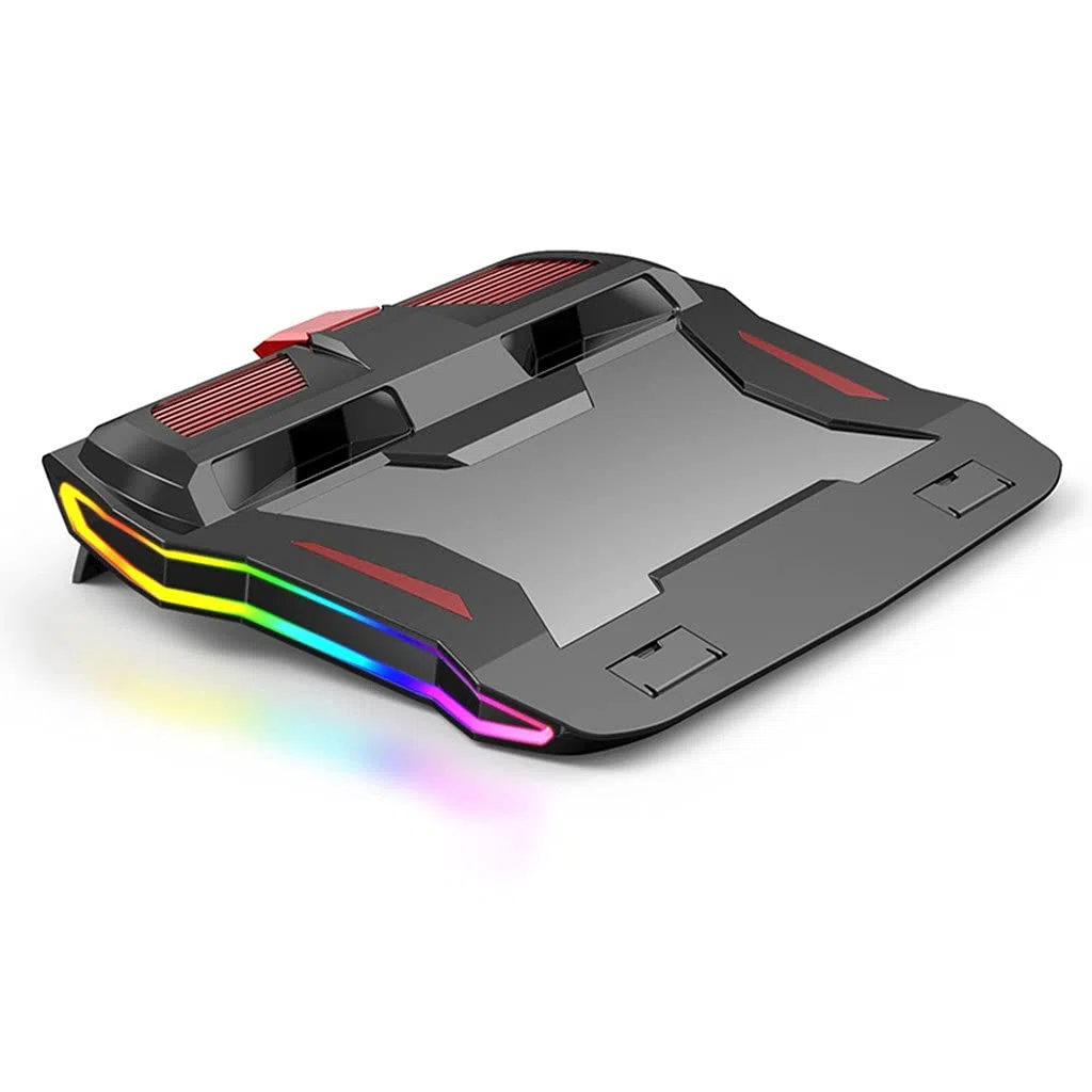 RGB Gaming Laptop Cooler Support pour Ordinateur Portable Réglable 3000 TR/Min Puissant Coussin De Refroidissement À Circulation d'air pour Ordinateur Portable 12-17 Pouces
