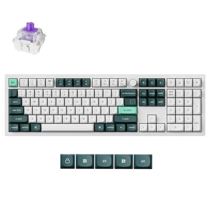 Keychron KYCN-Q6H-P1 Q6 HE Clavier sans fil 109 touches entièrement assemblé Interrupteur magnétique RVB Hot-Swappable Clavier sans fil Blanc