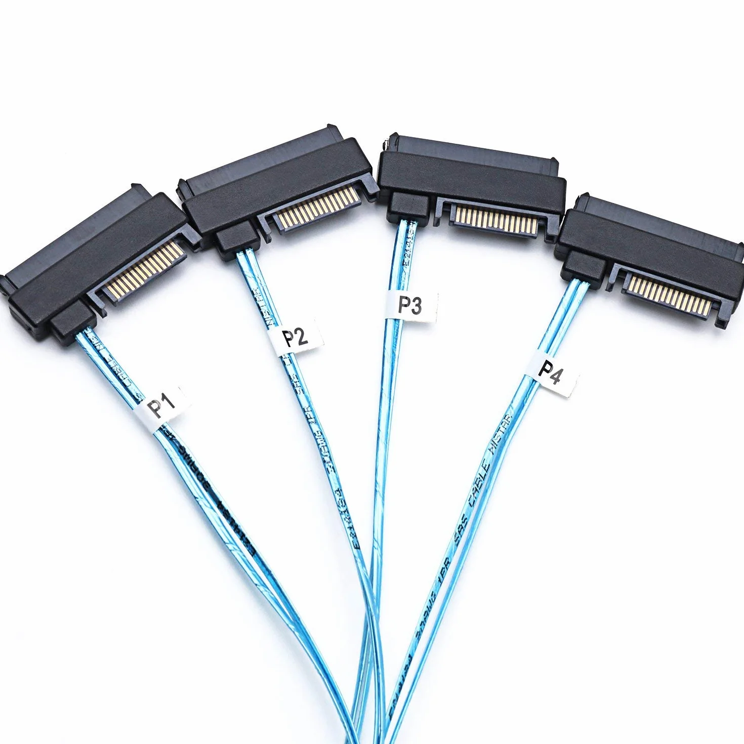 SFF-8643 Mini SAS interne HD vers (4) connecteurs SFF-8482 29 broches avec port d'alimentation SAS 15 broches câble 12 Go/S (1 m)