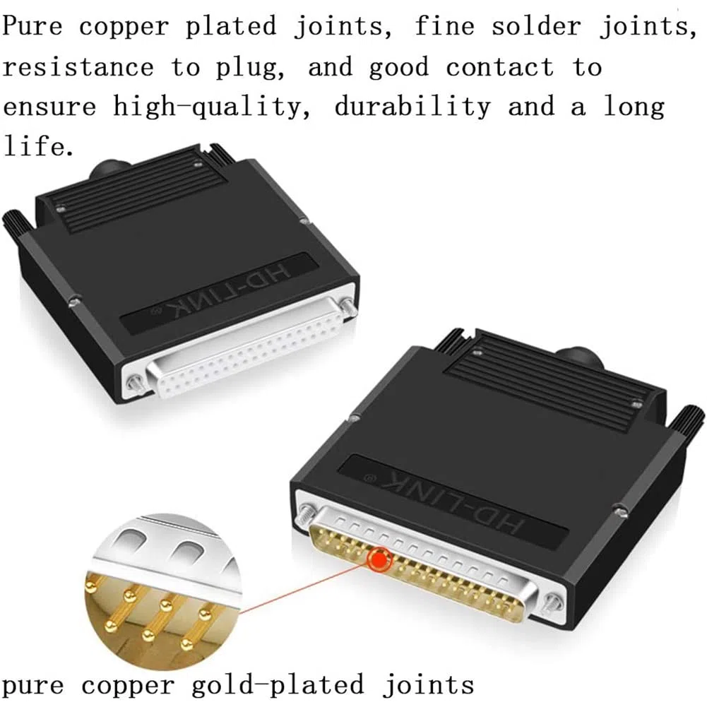 PENGLIN DB37 Connecteur Mâle sans Soudure, Adaptateur série DB37 Port série RS232 D-SUB à 37 Broches avec boîtier