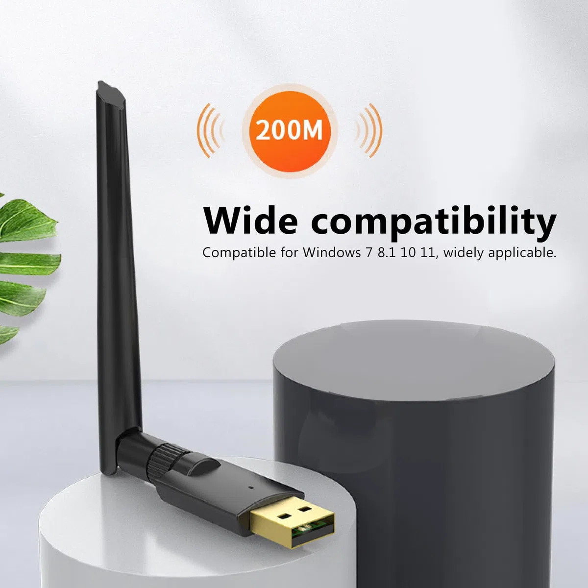 Adaptateur Bluetooth USB 5.1 avec Antenne, Clé Dongle Émetteur Récepteur sans Fil Longue Portée 200m, Plug and Play pour PC Ordinateur Windows 11 10 8.1 7