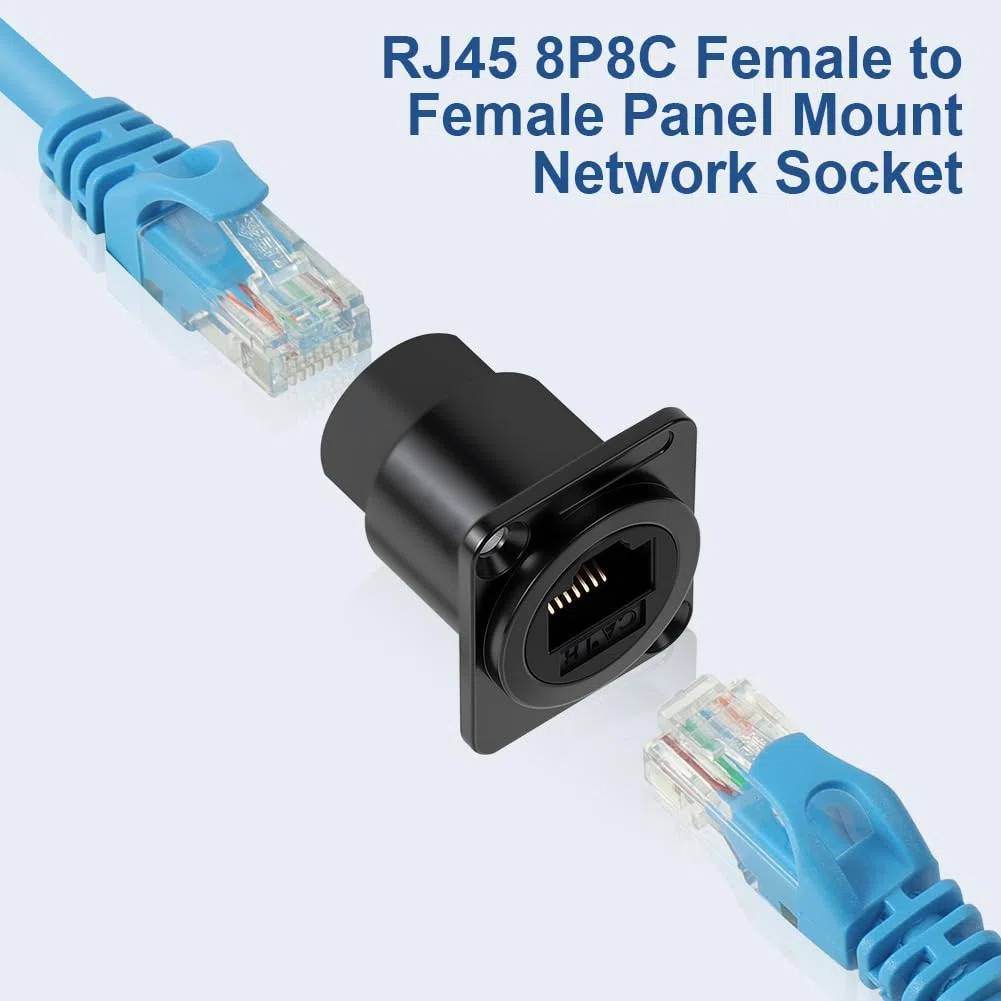 OFFCUP RJ45 CAT6 Connecteur pour Montage en Panneau, 5Pcs Prise Encastrée, Connecteur Pass-Through, femelle-femelle, Compatible Cat6A/CAT6/CAT5E