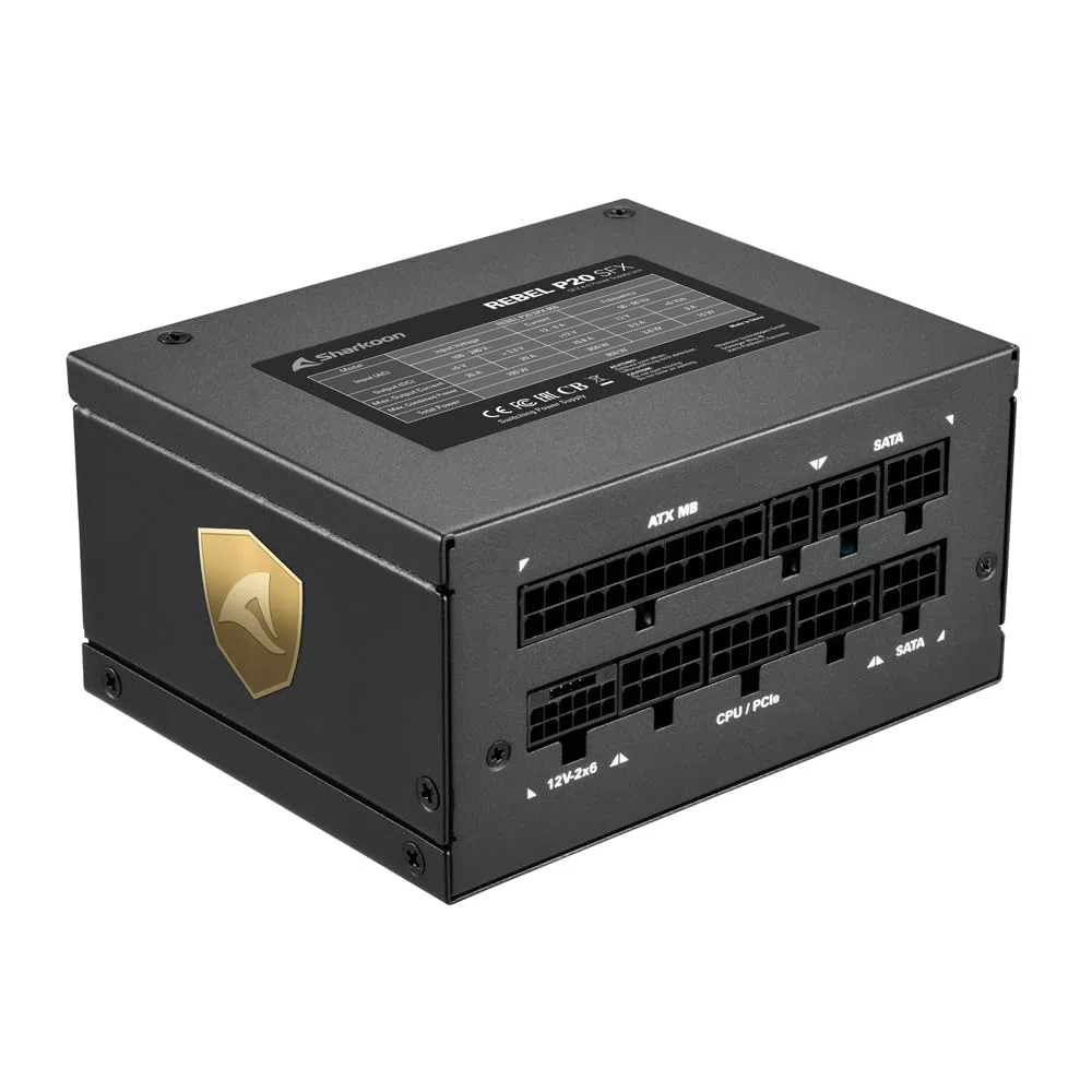 Sharkoon Rebel P20 SFX 850W, Full Modular, Cybenetics Platinum