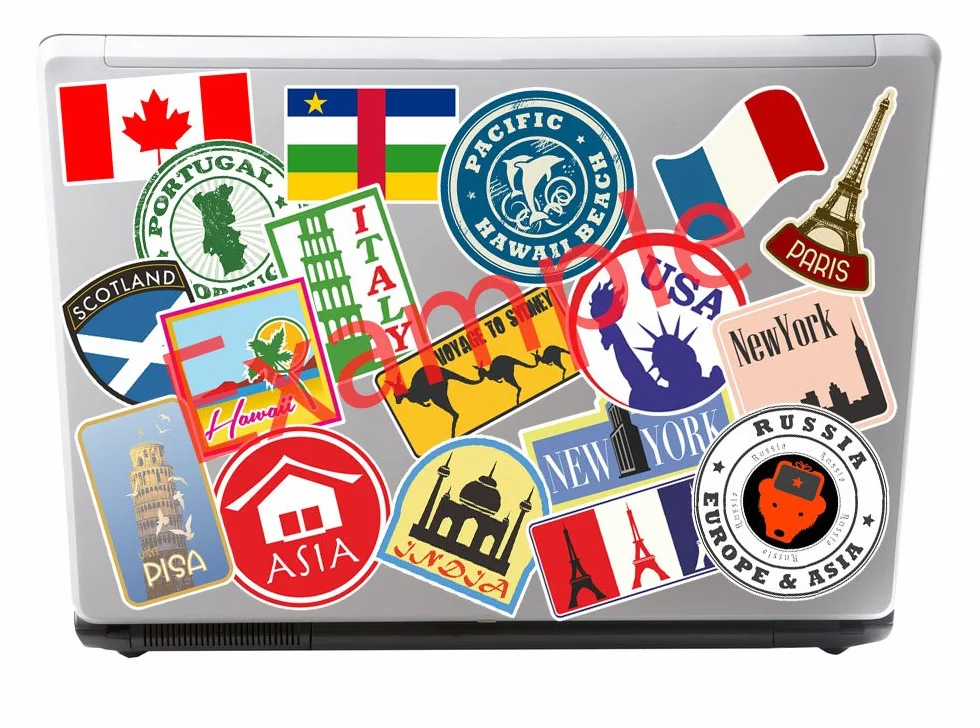 Lot de 2 autocollants en vinyle Motif Las Vegas pour iPad, ordinateur portable, voiture, valise, voyage #4812 (10 cm de large x 5,2 cm de haut)