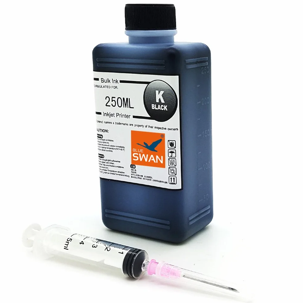 BLUE SWAN Kit de Recharge d’Encre 550 ML Compatible HP 304 / 304XL – pour HP Envy 5030, 5020, 5010 et DeskJet 2620, 2622, 2630, 3720, 3730, 3750, 3760 – 4 Couleurs avec Seringues et Gants