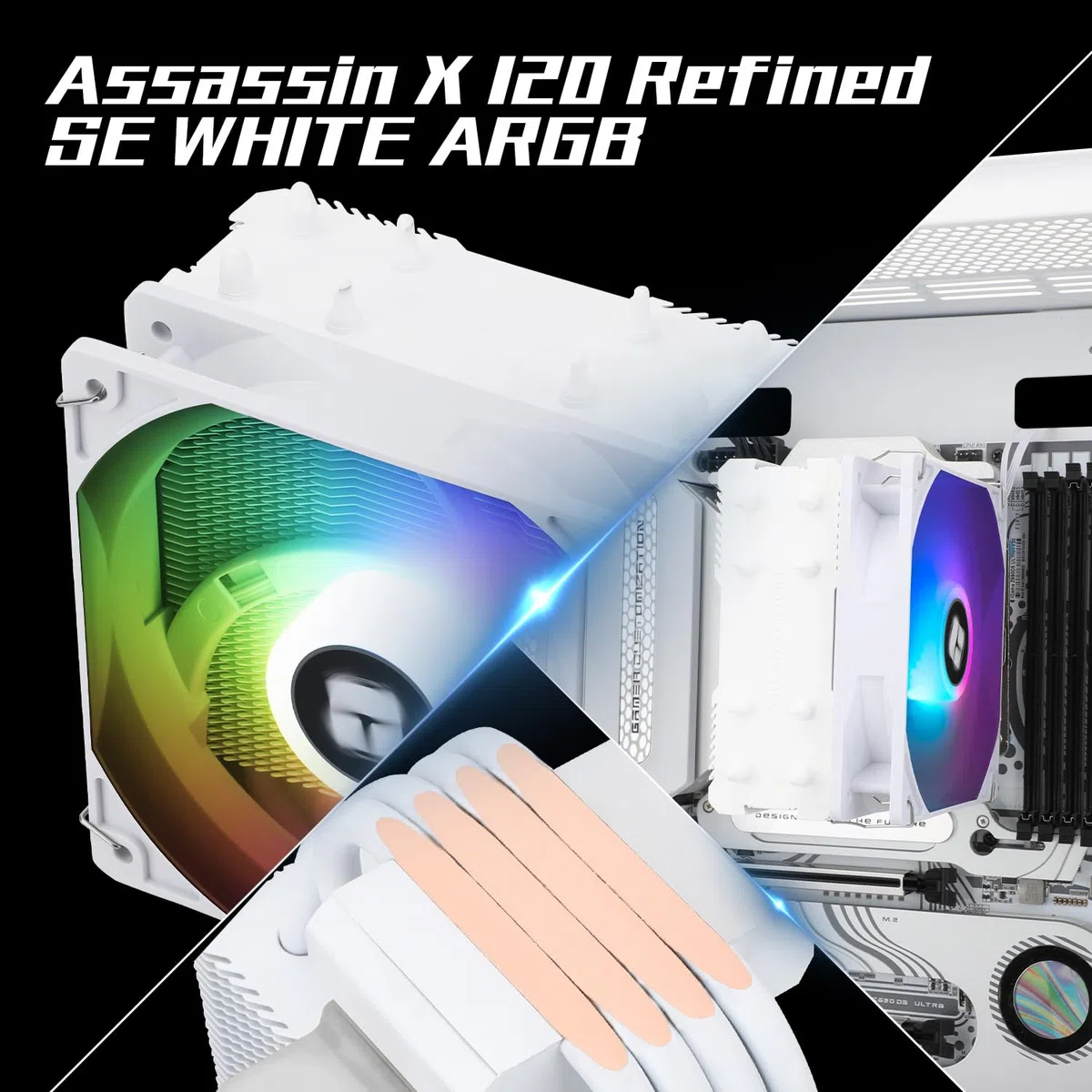 Thermalright Assassin X 120 SE Refroidisseur d'air pour processeur blanc, TL-C12C PWM Refroidisseur de processeur à ventilateur silencieux avec, pour AMD AM4 AM5/Intel LAG 1700/1150/1151/1200