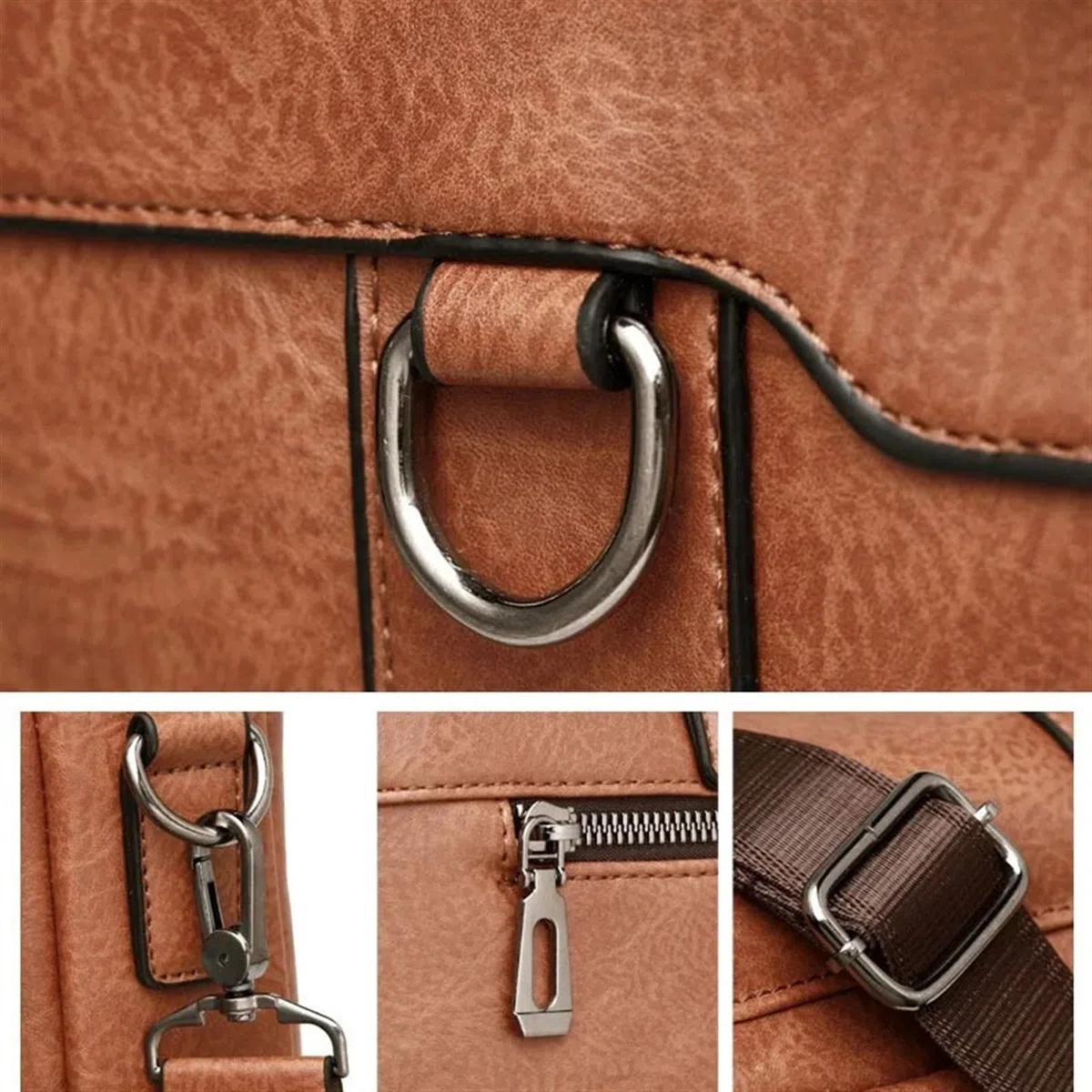 GLigeT Sacoche pour ordinateur portable, porte-documents de grande capacité, sac à bandoulière en cuir PU d'affaires haut de gamme, sac à main de bureau, sac à main pour ordinateur portable de 14